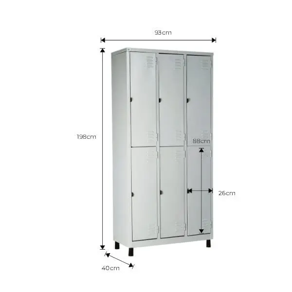 Roupeiros de Aço 6 portas