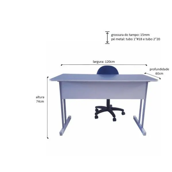 Mesa 15mm 120x60 - Imagem 2