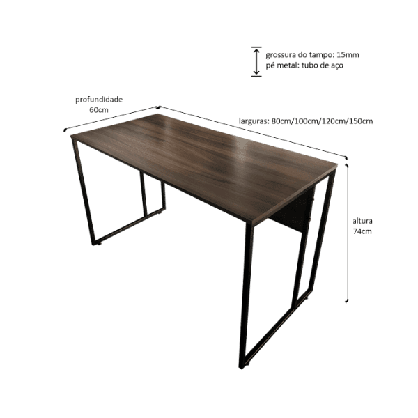 mesa 15mm 80x60 quadrado