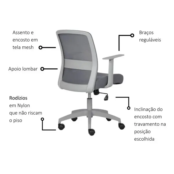 Cadeira Inbox Cinza - Imagem 5