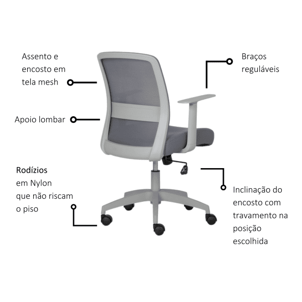 Cadeira Inbox Cinza - Imagem 5