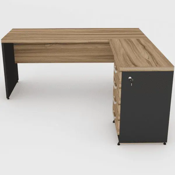 Mesa 170x60 + Mesa Auxiliar c/ Gaveteiro 4 gav