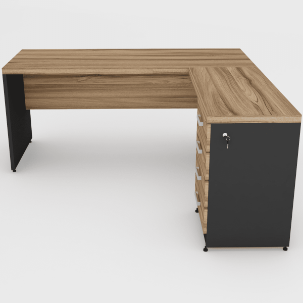 Mesa 170x60 + Mesa Auxiliar c/ Gaveteiro 4 gav