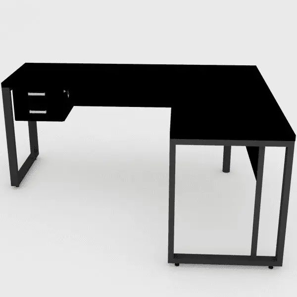 mesa junção silver metal 170x150 gavetas quadrado
