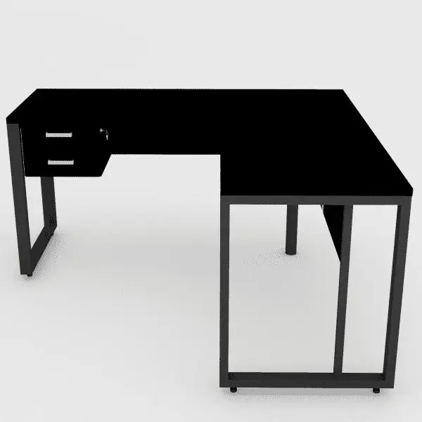 Mesa em L Silver 140x140 Quadrado Gavetas - Imagem 3