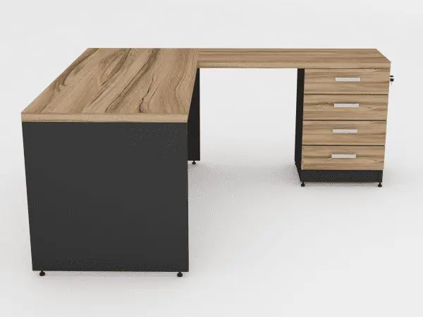 Mesa 170x60 + Mesa Auxiliar c/ Gaveteiro 4 gav - Imagem 2