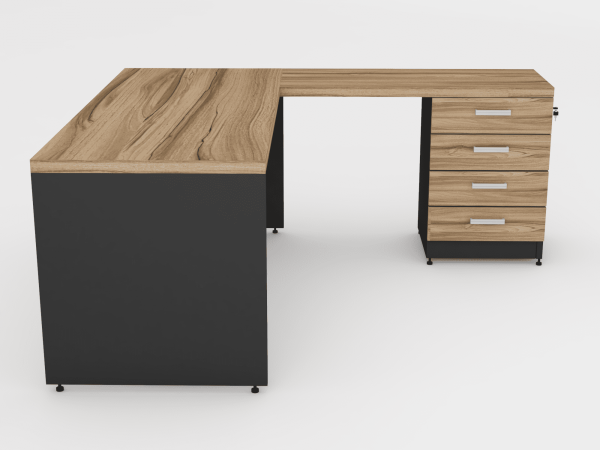 Mesa 170x60 + Mesa Auxiliar c/ Gaveteiro 4 gav - Imagem 2