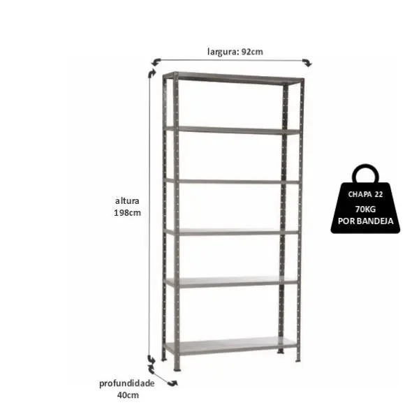 Estante de Aço 40cm #22 - Imagem 2