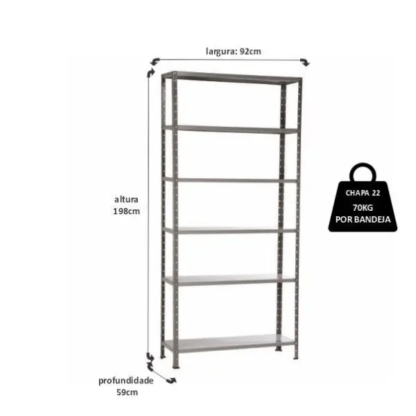 Estante de Aço 59cm #22 - Imagem 2