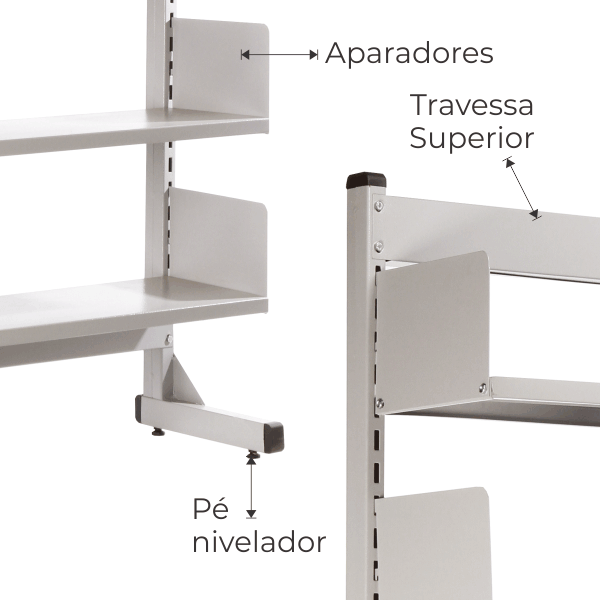 Estante de Aço Biblioteca de Parede