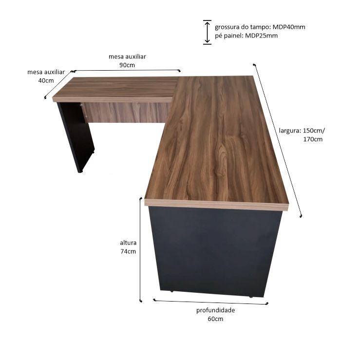 mesa em l premium