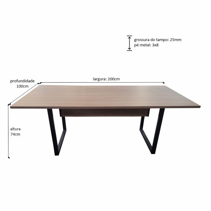 mesa reunião ret silver pé qd