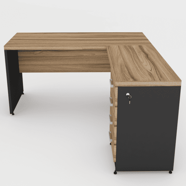 Mesa 150x60 + Mesa Auxiliar c/ Gaveteiro 4 gav