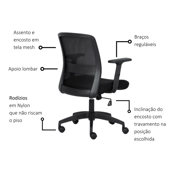 Cadeira Inbox Preta - Imagem 5