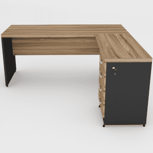 Mesa 170x60 + Mesa Auxiliar c/ Gaveteiro 4 gav