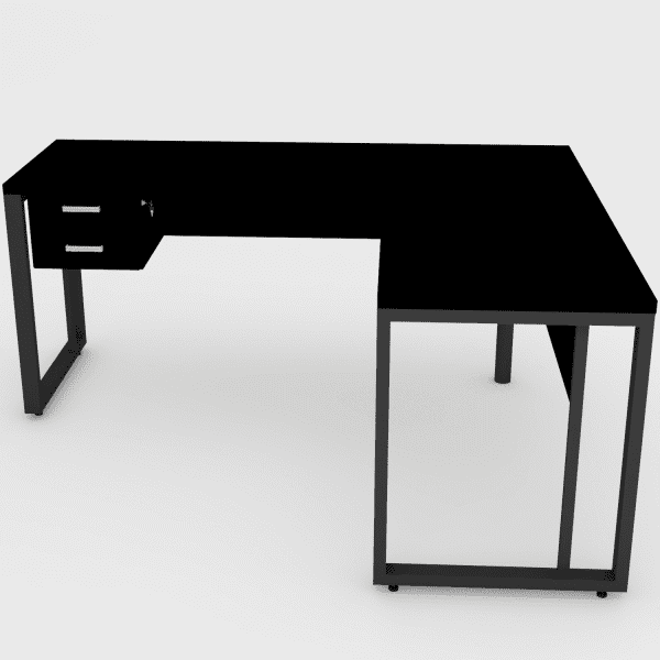 mesa junção silver metal 170x150 gavetas quadrado