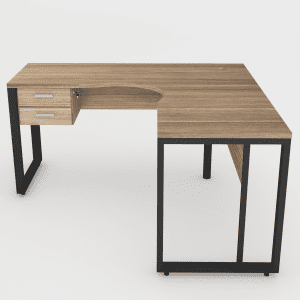 Mesa em L Silver 140x140 Quadrado Gavetas