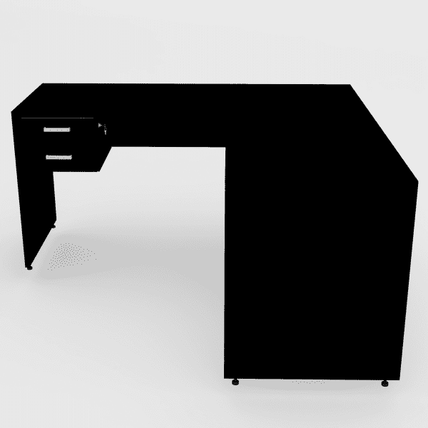 Mesa em L Silver gavetas 140x140 Painel - Imagem 3
