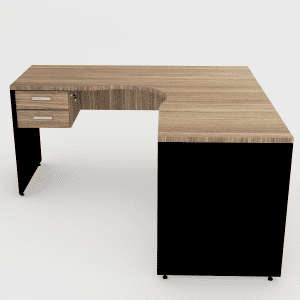 Mesa em L Silver gavetas 140x140 Painel