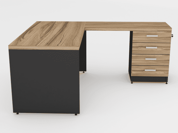 Mesa 150x60 + Mesa Auxiliar c/ Gaveteiro 4 gav - Imagem 2