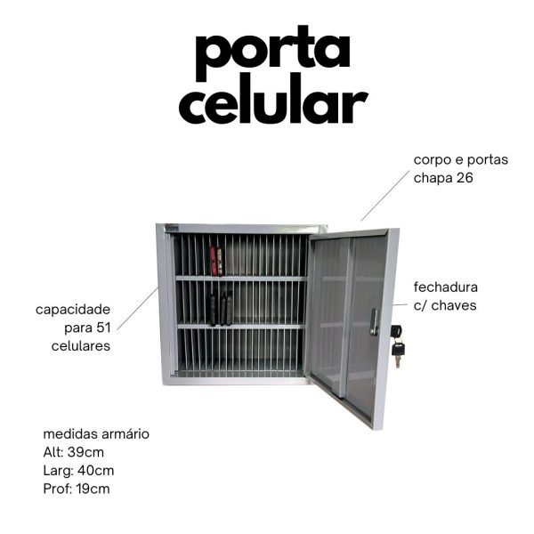 porta celular de aço