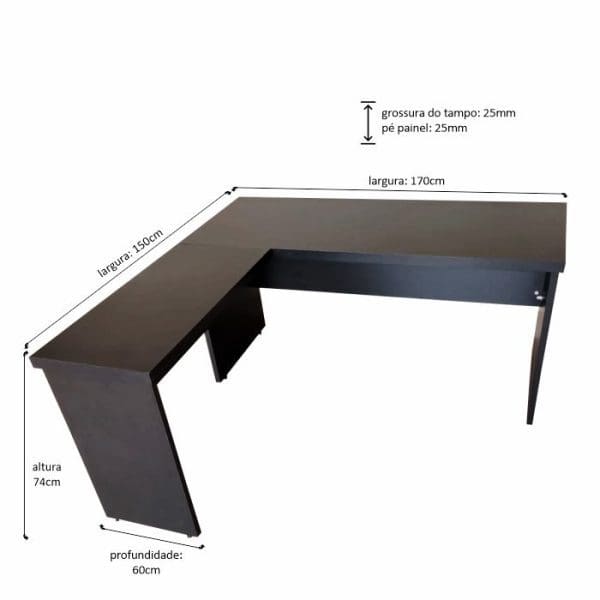 Mesa Junção Silver 170x150 Painel - Imagem 2