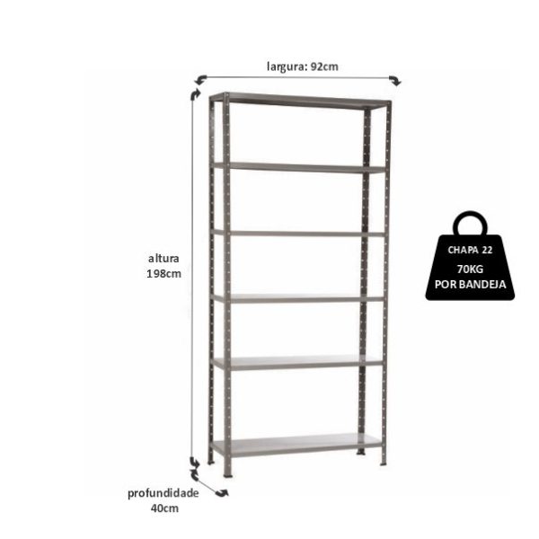 Estante de Aço 40cm #22 - Imagem 2